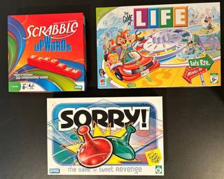 Games: Scrabble, Sorry, Life