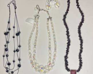 Aurora Borelais bead necklace earrings, stone & beaded necklaces