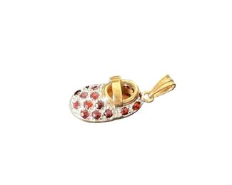 14k gold & gemstone shoe charm