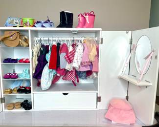 American Girl Vanity closet set