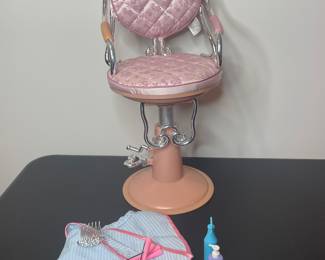 American Girl beauty salon chair & accessories