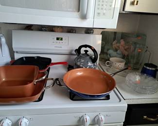 QUALITY NON STICK COOKWARE, TEAPOT, DISHES