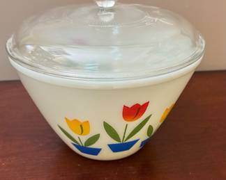 Fire-King Tulip Bowl with Lid.