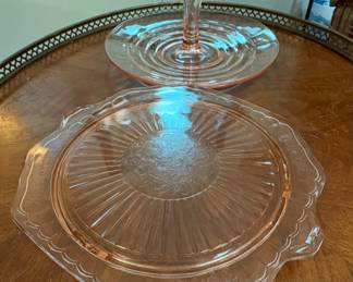 Pink Depression Glass Platters