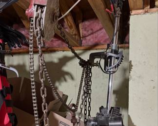 chain hoist and an electric trolling motor.
