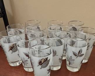 Libbey Silver Leaf Frosted Glasses.