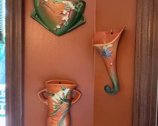 Roseville Pottery wall pockets