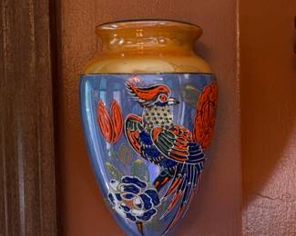 Vintage Lusterware Japanese Wall Pocket, likely dating from the 1930s or 1940s.