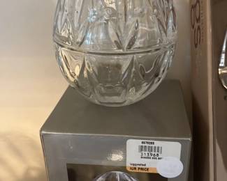 Waterford Crystal "Shades of Spring" 2 piece Oval Jar 