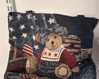 Patriotic Teddy Bear Tapestry Wall Hanging 