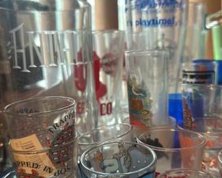 Collection of Souvenir Shot Glasses and Mugs 