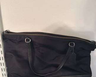 Coach Black Nylon and Leather Tote Bag 