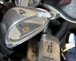 Assorted Golf Clubs and Golf Bag
