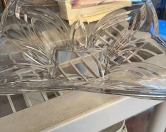 Crystal Vase with Floral Etching