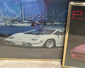 framed Lamborghini print 