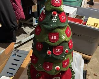 Felt Christmas Tree Advent Calendar with Santa Skirt 