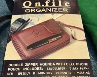 On.File Organizer Double Zipper Agenda with Cell Phone Pouch 