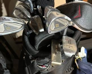Assorted Golf Clubs and Golf Bag