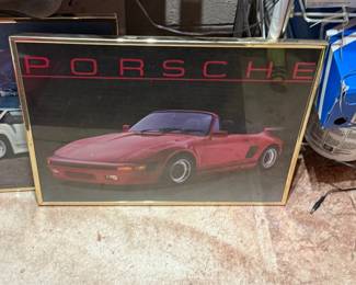 framed Porsche print 