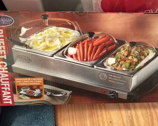 Nostalgia Electrics 3 Tray Buffet Server and Warming Tray 