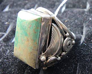 Sterling Silver Signed Native American Ring Men's 