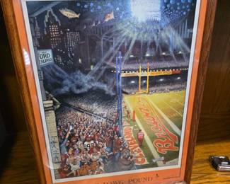Cleveland Browns stadium, Dawg pound print/painting. By Tom Irish. 