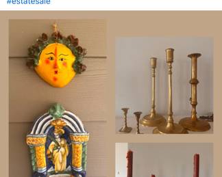 Lots of brass and eclectic wall decor