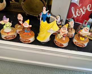 Schmidt Snow White and the Seven Dwarves Music boxes  (Doc has to operate on himself, missing a little piece off his guitar)