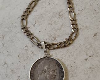 Antique coin pendant 