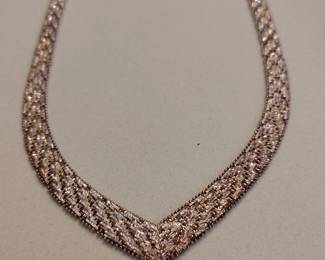 Fancy large italian sterling necklace.