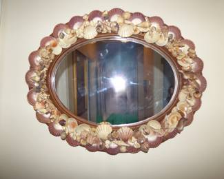 Unusual Shell Decorated Mirror