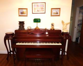 Jesse French & Sons Piano with Bench & Music Books