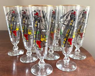 Vintage Libbey Treasure Island Pirate Pilsner Glasses