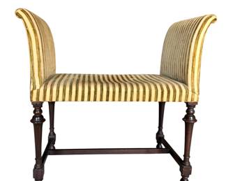Green striped Window Bench Seat