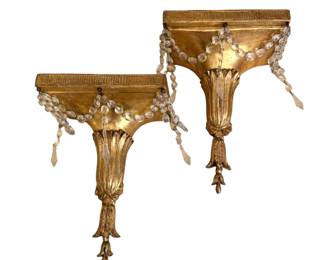 Pair of Vintage Giltwood Wall Shelves