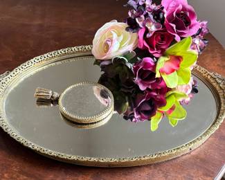 Vintage Vanity Tray & Hand Mirror