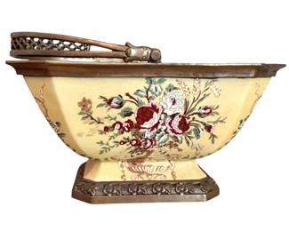 Porcelain & Brass Basket