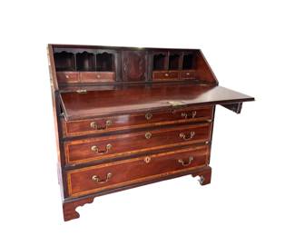 Antique George III Mahogany Slant Front Desk * Read Description