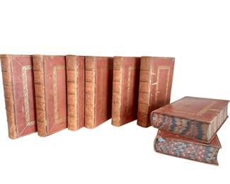 Antique 1822 Luciani Samosatensis Opera Leather Book Set