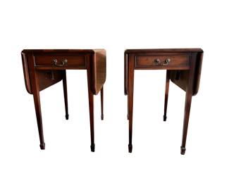 Brandt Drop Leaf Mahogany Side Tables