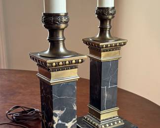 Italian Neoclassical Marble Lamps