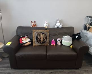 Brown couch.