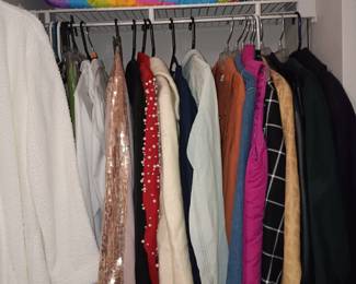 Sweaters and jackets.