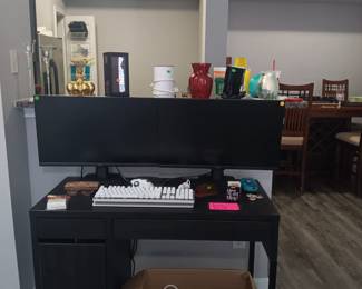 Monitors and desk