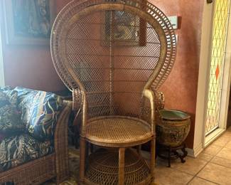 1970s RARE Custom Made Peacock Chair (oversized and customized for customer in the Phillippines) 
