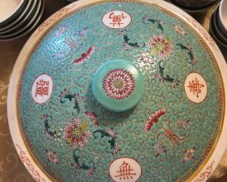 Mu Shou Longevity pattern large soup / server