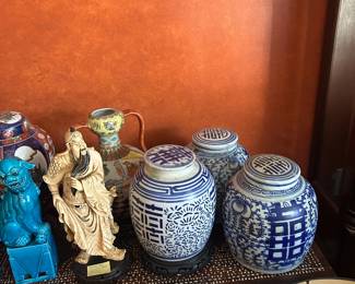 Ginger Jars and Resin statues