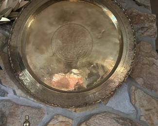 Antique Brass Platters / Moroccan x 2