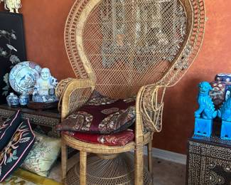 1970s RARE Custom Made Peacock Chair (oversized and customized for customer in the Phillippines) 