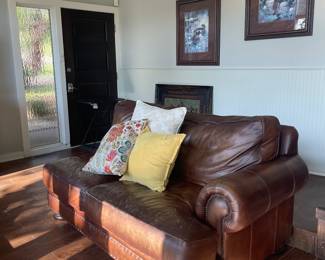 LEATHER SOFA-HAS SCRATCHES